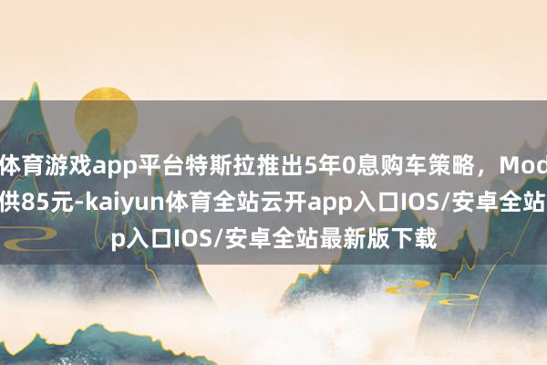 体育游戏app平台特斯拉推出5年0息购车策略，Model 3最低日供85元-kaiyun体育全站云开app入口IOS/安卓全站最新版下载