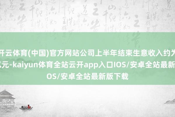 开云体育(中国)官方网站公司上半年结束生意收入约为1.53亿元-kaiyun体育全站云开app入口IOS/安卓全站最新版下载