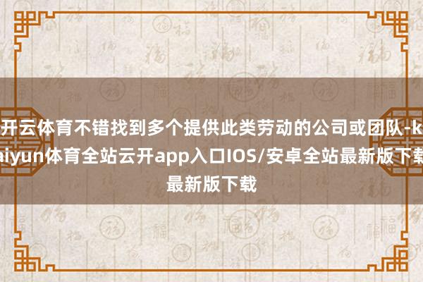 开云体育不错找到多个提供此类劳动的公司或团队-kaiyun体育全站云开app入口IOS/安卓全站最新版下载