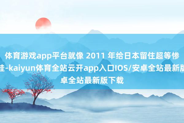 体育游戏app平台就像 2011 年给日本留住超等惨痛牵挂-kaiyun体育全站云开app入口IOS/安卓全站最新版下载