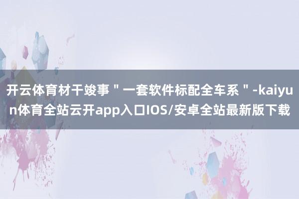 开云体育材干竣事＂一套软件标配全车系＂-kaiyun体育全站云开app入口IOS/安卓全站最新版下载