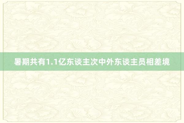 暑期共有1.1亿东谈主次中外东谈主员相差境